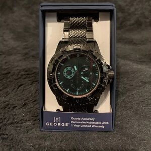 George Gr Analogue Watch Black/Gun, Time, Gift, Wrist Watch, Brand New!
